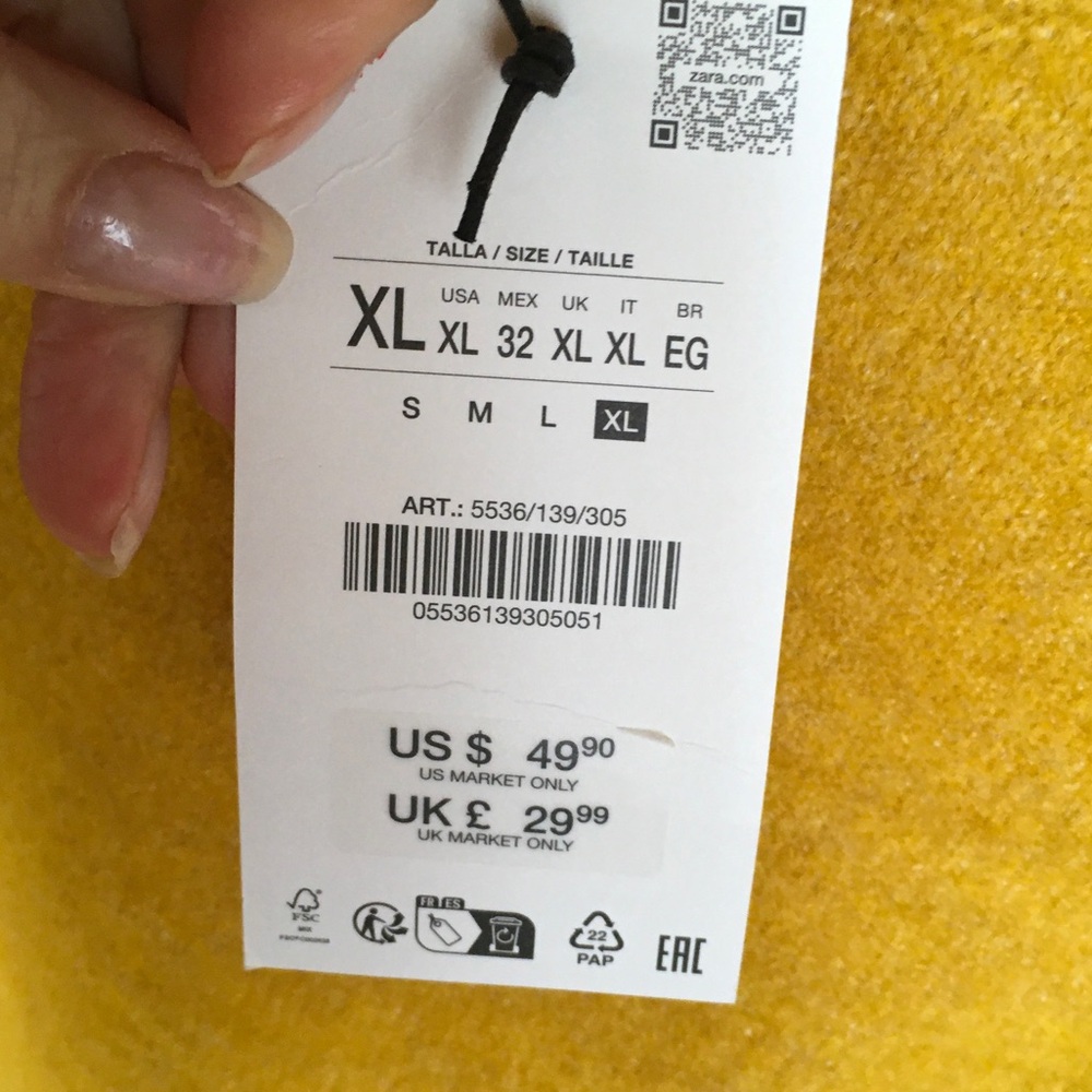 NWT Zara Mustard Short Sleeve Mock Neck Sweater - Picture 3 of 4
